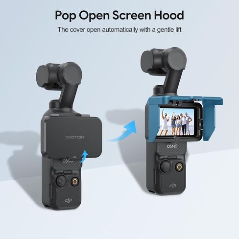 OMOTON Screen Protector for DJI Osmo Pocket 3 + Screen Sunshade Cover Auto-Pop Up, Foldable Anti-Glare & Scratch Accessories Kit in Saudi Arabia