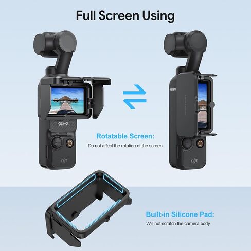 OMOTON Screen Protector for DJI Osmo Pocket 3 + Screen Sunshade Cover Auto-Pop Up, Foldable Anti-Glare & Scratch Accessories Kit in Saudi Arabia