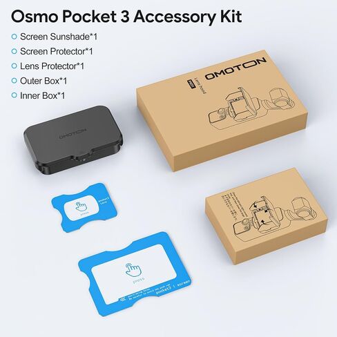 OMOTON Screen Protector for DJI Osmo Pocket 3 + Screen Sunshade Cover Auto-Pop Up, Foldable Anti-Glare & Scratch Accessories Kit in Saudi Arabia