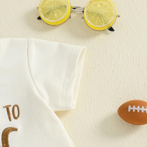 Bagilaanoe Football Half Birthday Outfit Baby Boy Halfly to T-shirt shore sere t-shirt and shorts cake smash outfit in Saudi Arabia