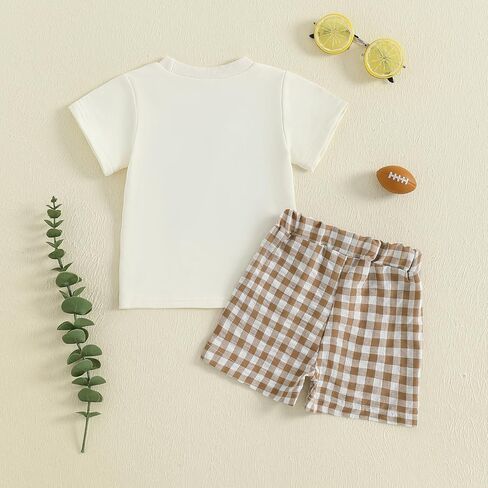 Bagilaanoe Football Half Birthday Outfit Baby Boy Halfly to T-shirt shore sere t-shirt and shorts cake smash outfit in Saudi Arabia