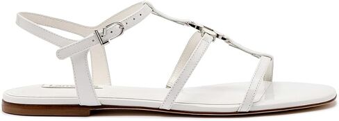 Larroudé Hana Flat In White Patent Leather in Saudi Arabia