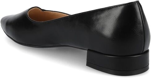 Journee Collection Womens Carmin Low Covered Block Heel Dress Flats Cushioned Pointed Toe Slip On Fashion Shoes in Saudi Arabia