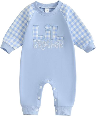 Big Bro Lil Bro Matching Fall Outfits Letter Embroidery Infant Baby Boy Romper Toddler Boys Clothes Pants Set in Kuwait