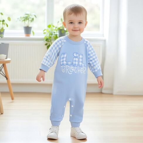 Big Bro Lil Bro Matching Fall Outfits Letter Embroidery Infant Baby Boy Romper Toddler Boys Clothes Pants Set in Kuwait