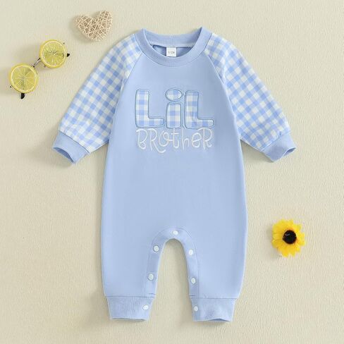 Big Bro Lil Bro Matching Fall Outfits Letter Embroidery Infant Baby Boy Romper Toddler Boys Clothes Pants Set in Kuwait