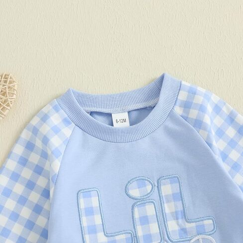 Big Bro Lil Bro Matching Fall Outfits Letter Embroidery Infant Baby Boy Romper Toddler Boys Clothes Pants Set in Kuwait
