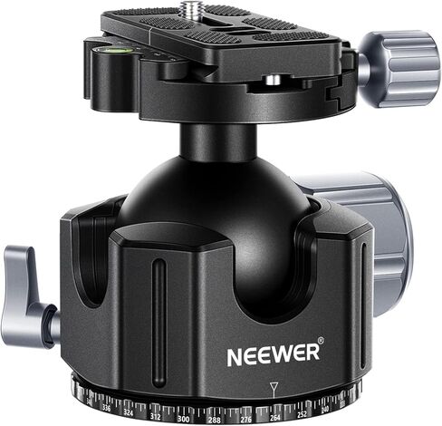 NEWER LOW PLEFT DSLR Camera Ball Head ، 54 مم جميع المعادن رأس الكاميرا الحاكمة رأس ترايبود مع لوحة سريعة 1/4 بوصة للكاميرا/كاميرا الفيديو DSLR ، ترايبود ، أحادي ، شريط التمرير ، حمولة كحد أقصى 77 رطل/35 كجم in Kuwait