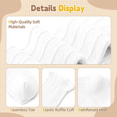 Zando Baby Knee High Socks 6-Pack, Preemie Infant Newborn Toddler Long Socks with Ruffles Girls Stockings 0-3T in Saudi Arabia