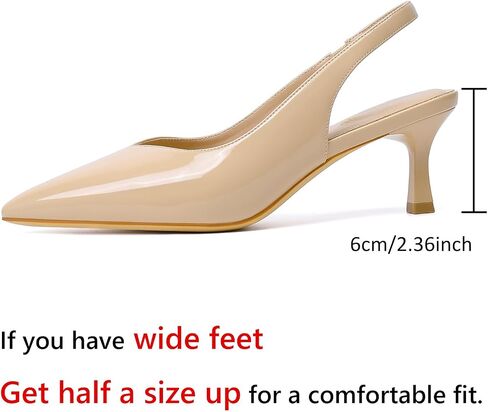 Susanny Kitten Heels for Women Closed Pointed Toe Slingback Shoes in Saudi Arabia