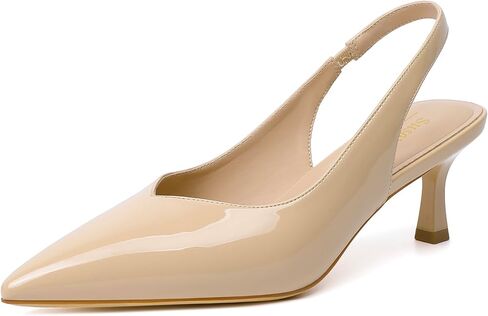 Susanny Kitten Heels for Women Closed Pointed Toe Slingback Shoes in Saudi Arabia