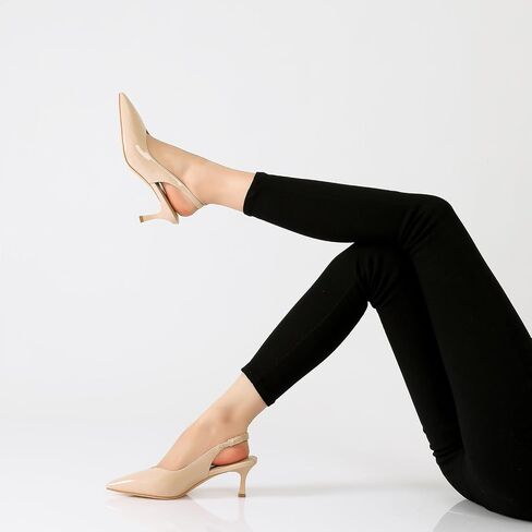 Susanny Kitten Heels for Women Closed Pointed Toe Slingback Shoes in Saudi Arabia
