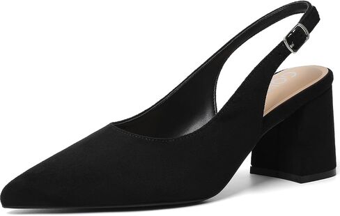 Mostrin Block Slingback Heels for Women Pointed Closed Toe Chunky Heels Office Work Shoes Women's Pumps for Business Casual in Saudi Arabia