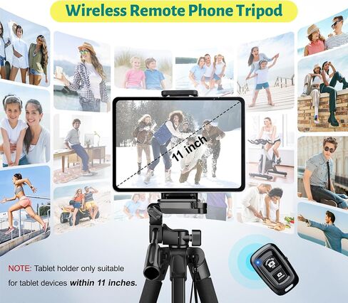 حامل ثلاثي للهاتف من JOILCAN، حامل ثلاثي 68 بوصة لجهاز iPad iPhone Tablet مع جهاز تحكم عن بعد in Kuwait