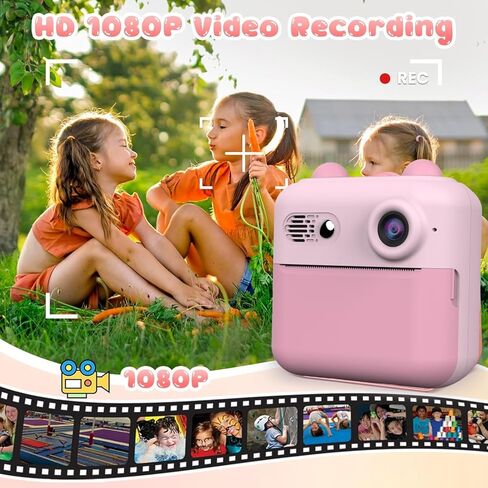 Kids Camera Instant Print，Suitable for Birthdays for Children Aged 3-10，1080P HD Digital Child Printable Camera，Portable Toys for Kids in Saudi Arabia