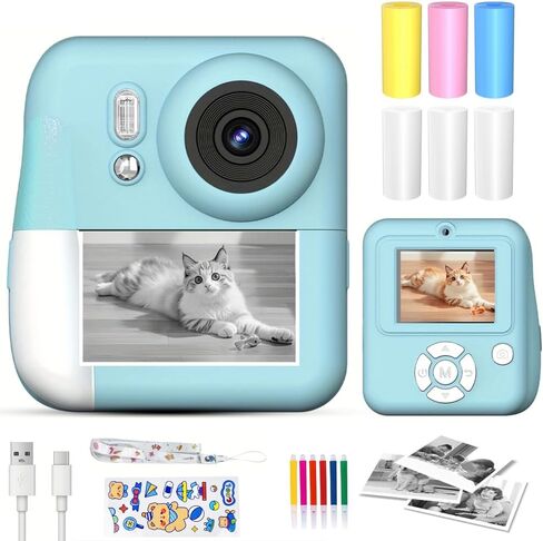 Kids Camera Instant Print，Suitable for Birthdays for Children Aged 3-10，1080P HD Digital Child Printable Camera，Portable Toys for Kids in Saudi Arabia