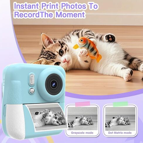 Kids Camera Instant Print，Suitable for Birthdays for Children Aged 3-10，1080P HD Digital Child Printable Camera，Portable Toys for Kids in Saudi Arabia