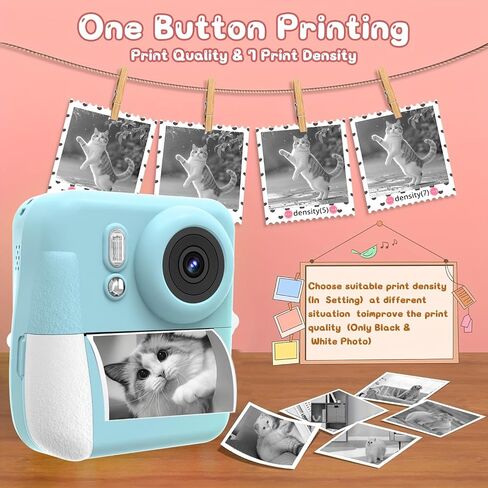 Kids Camera Instant Print，Suitable for Birthdays for Children Aged 3-10，1080P HD Digital Child Printable Camera，Portable Toys for Kids in Saudi Arabia