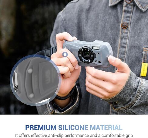 JJC WG-90 WG-80 سترة السيليكون ، سترة السيليكون لـ Ricoh Pentax WG-80 WG-90 تحت الماء ، ومضاد للسرقة ، وغطاء للحالة ، يوفر حماية إضافية وقبضة in Kuwait
