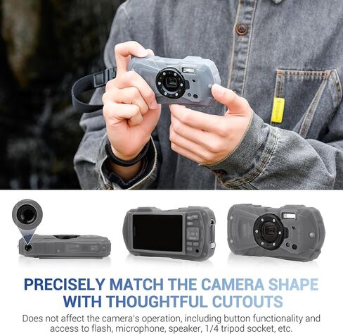 JJC WG-90 WG-80 سترة السيليكون ، سترة السيليكون لـ Ricoh Pentax WG-80 WG-90 تحت الماء ، ومضاد للسرقة ، وغطاء للحالة ، يوفر حماية إضافية وقبضة in Kuwait