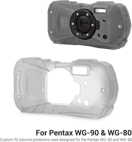 JJC WG-90 WG-80 سترة السيليكون ، سترة السيليكون لـ Ricoh Pentax WG-80 WG-90 تحت الماء ، ومضاد للسرقة ، وغطاء للحالة ، يوفر حماية إضافية وقبضة in Kuwait