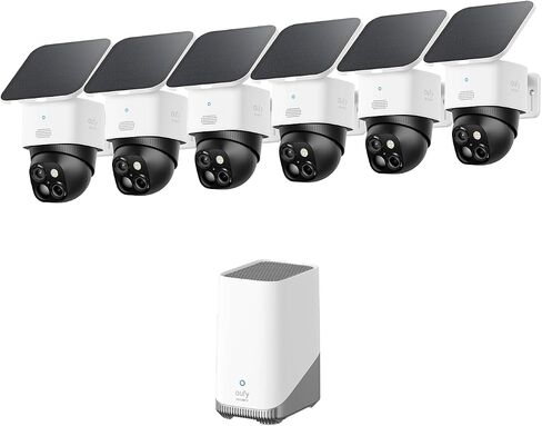 eufy Security SoloCam S340, 6-cam kit, Solar Security Cameras Wireless Outdoor, 360° Pan & Tilt Surveillance, No Blind Spots, 2.4 GHz Wi-Fi, No Monthly Fee in Saudi Arabia