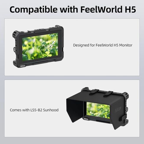 Nitze Cage لـ FeelWorld H5 Monitor ، مع Sunhood Pu Leather و Sair في حلف الناتو المدمج-JT-F10B in Saudi Arabia