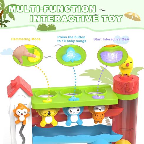 Toddler Musical Toys for 1+ Years Old Boy,Motor Skills Developmental Baby Toy 12-18 Months,Bilingual Toddler Learning Ball Drop Toy， Birthday Gift Toys for 1 2 Year Old Boys & Girls(Green) in Saudi Arabia