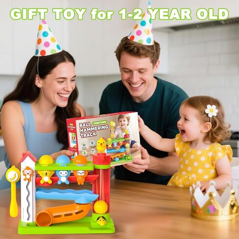 Toddler Musical Toys for 1+ Years Old Boy,Motor Skills Developmental Baby Toy 12-18 Months,Bilingual Toddler Learning Ball Drop Toy， Birthday Gift Toys for 1 2 Year Old Boys & Girls(Green) in Saudi Arabia