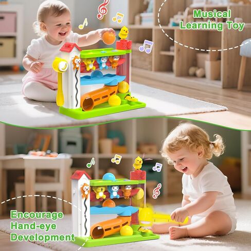 Toddler Musical Toys for 1+ Years Old Boy,Motor Skills Developmental Baby Toy 12-18 Months,Bilingual Toddler Learning Ball Drop Toy， Birthday Gift Toys for 1 2 Year Old Boys & Girls(Green) in Saudi Arabia