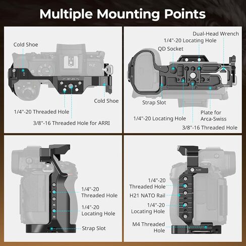 Smallrig Cage لـ Nikon Z5 II ، Z5 ، Z6 ، Z6ii ، Z7 ، Z7ii+Equist Exerior Top Handle مع تمرير إطلاق سريع in Saudi Arabia
