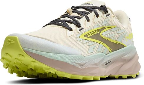 حذاء Brooks Women’s Cascadia 19 Mountain Trail Running - جوز الهند/الضباب الأزرق/الأبنوس - 10.5 in Kuwait