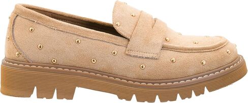 Corkys Footwear Hey Girl Women's Stud Muffin Heeled Loafer - with a 1.5-Inch Heel, Studded Upper, and Soft EVA Insoles for Chic Comfort and Trendy Style in Saudi Arabia