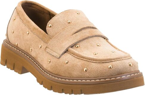Corkys Footwear Hey Girl Women's Stud Muffin Heeled Loafer - with a 1.5-Inch Heel, Studded Upper, and Soft EVA Insoles for Chic Comfort and Trendy Style in Saudi Arabia