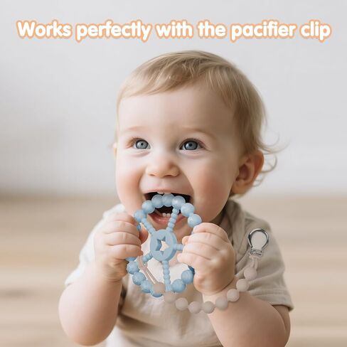 ألعاب تسنين الأطفال من 0 إلى 6 أشهر-ألعاب Loviomad Ring Teether Baby ، أساسيات الأطفال حديثي الولادة ، ألعاب تسوية السيليكون من فئة الطعام للأطفال من 6 إلى 12 شهرًا ، هدايا دش التسنين (فتاة/فتى) in Saudi Arabia
