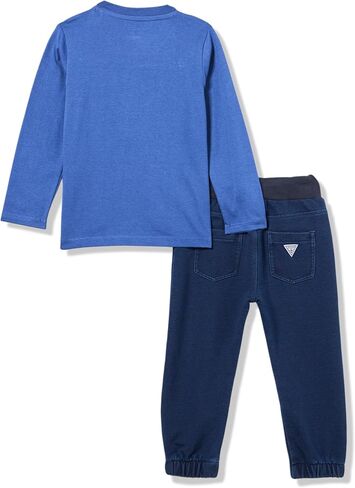 GUESS baby-boys Baby Boy Long Sleeve T-shirt and Knit Denim Pant Set in Saudi Arabia