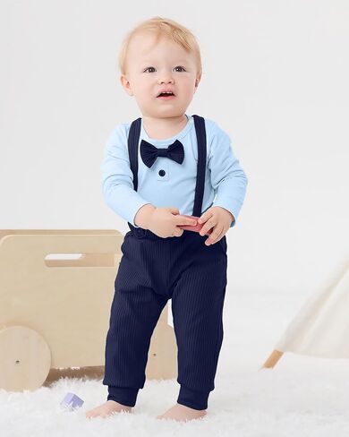 SANMIO Baby Boy Clothes Outfits 0 3 6 12 18 Months Long Sleeve Romper and Pants Sets Infant Baby Boy Fall Winter Clothing Set in Saudi Arabia