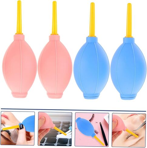 4pcs منفاخ هواء مضغوط لتمديدات الرموش أداة مجفف الرموش المطاطية للتنظيف وإزالة الغبار ألوان زرقاء زرقاء اللون الأزرق للوهلة والأنسارات الحساسة in Saudi Arabia
