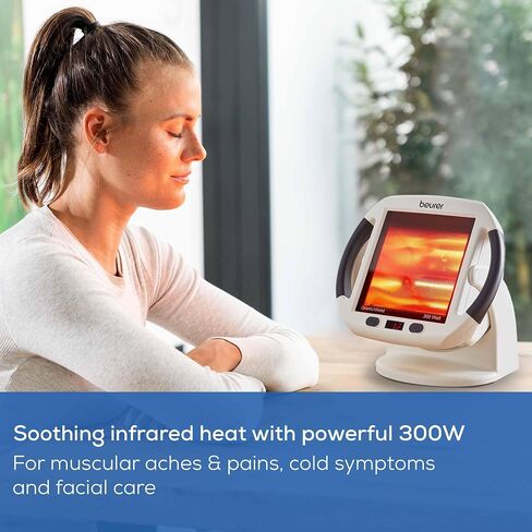 Beurer IL50 Infrared Heat Lamp, Red Light Heat Device (Portable), for Muscle Pain and Cold Relief, Improves Blood Circulation, 300W, Safety-Features in Saudi Arabia