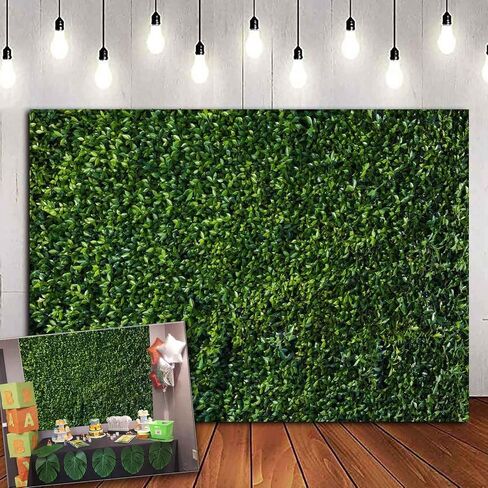 HQM 7x5FT Nature Spring 3D Green Leaves Theme Photo Background Wedding Birthday Party Newborn Baby Shower Photography Backdrops Zoo Decor Shoot Props Bannner in Kuwait