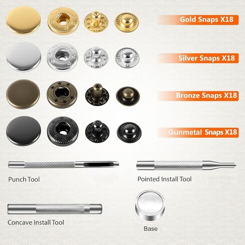 Alritz 120 Set Leather Snap Fasteners Kit 12.5mm Size 6 Colors with Tools in Saudi Arabia