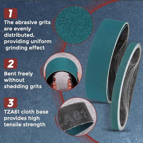 6 Pack Sanding Belts 2 x 42 Inch 36 Grit Zirconia Abrasive Sandpaper for Belt Sander Metal Grinding Wood Working Weld Rust Removal in Saudi Arabia
