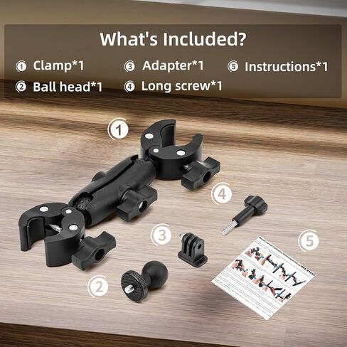 Double Clamp Mount Umbrella Holder Camera Pole Bracket for Stroller Wheelchair Monitor Magic Socket Arm Desk Photo Studio Light Stand Photography Reflector Flag Cross Bar Accessories in Saudi Arabia