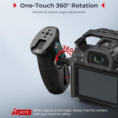 SMALLRIG Push-Button Rotating Side Handle with 1/4"-20 Screws, for Left and Right Hand, 360° Rotatable Side Handle with Anti-Slip Silicone, Max. Load 15Kg in Saudi Arabia