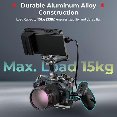 SMALLRIG Push-Button Rotating Side Handle with 1/4"-20 Screws, for Left and Right Hand, 360° Rotatable Side Handle with Anti-Slip Silicone, Max. Load 15Kg in Saudi Arabia