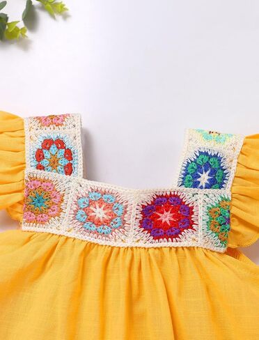 Awibmk Baby Girls Flower Flower Dressized Dress Flutter Summer Boho Ploral Cinco de Mayo Dresses Outfits in Kuwait