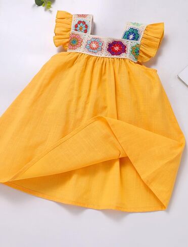 Awibmk Baby Girls Flower Flower Dressized Dress Flutter Summer Boho Ploral Cinco de Mayo Dresses Outfits in Kuwait