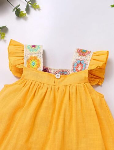 Awibmk Baby Girls Flower Flower Dressized Dress Flutter Summer Boho Ploral Cinco de Mayo Dresses Outfits in Kuwait
