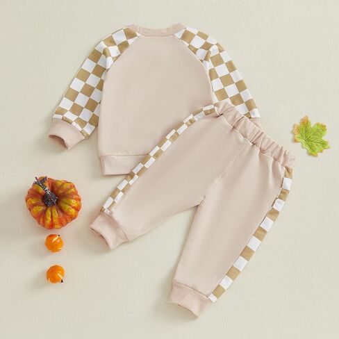 Baby Boy Halloween Outfit Pumpkin Embroidery Sweatshirt Top Jogger Pant Set in Saudi Arabia