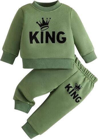 Jecson Baby Boy Fall Cloths: Warm & Soft Infant Strits مجموعة من النوع الثقيل للعبث والركض Pant 2pcs in Kuwait